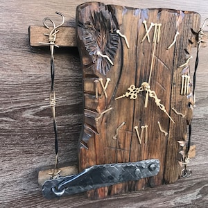 Handmade gift, Wood wall art, Engraved gift, Wooden wall clock, Large wall clock, Vintage wall clock, Valentine home decor, Valentine gifts