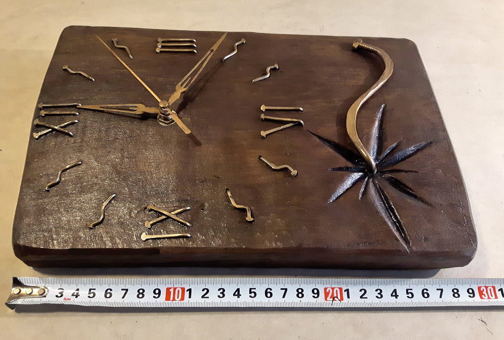 Wood Wall Art. Wooden Clock. Boho Wall Decor. Anniversary Etsy