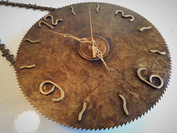 Reloj de pared reciclado a partir de un disco de metal Etsy Espana