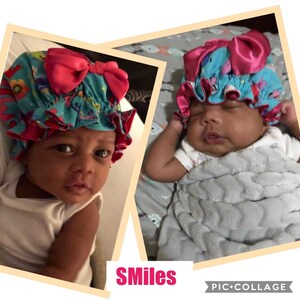 Satin Bonnets baby girls Preemie & UP Shipped Everywhere 60 rare cartoon fabric. Protect their natural-curly hair WITH adjustable band trolls