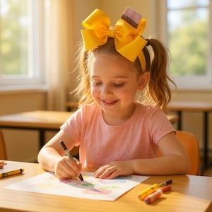 5” Pencil Hairbow - Back to school