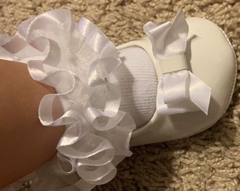 Pageant Socks “ boutique style”  with white Lace trim All sizes "Shipped Everywhere in 3 days ". As small as preemie