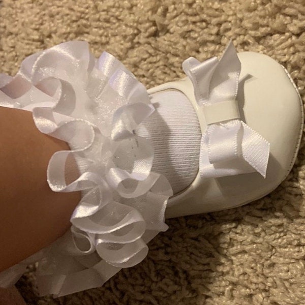 Pageant Socks “ boutique style”  with white Lace trim All sizes "Shipped Everywhere in 3 days ". As small as preemie