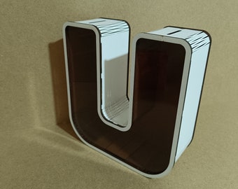 3d letters with round corners   - U -