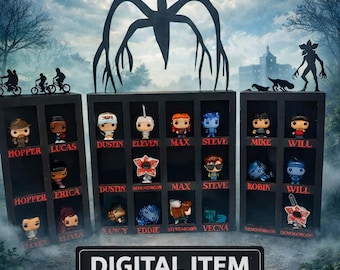 Estantería de figuras de Stranger - diseño para corte láser digital - ARTÍCULO NO FÍSICO