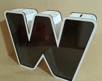 3d letters with round corners   - W -