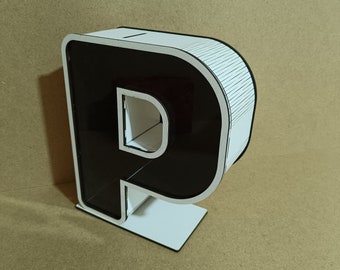 3d letters with round corners   - P -