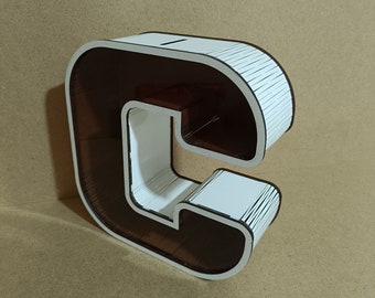 3d letters with round corners   - C -