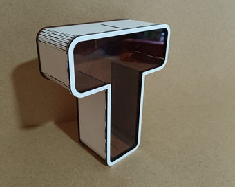 3d letters with round corners   - T -