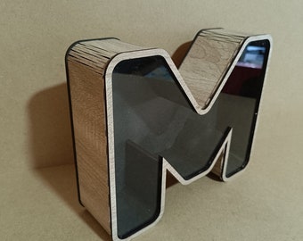 3d letters with round corners   - M -
