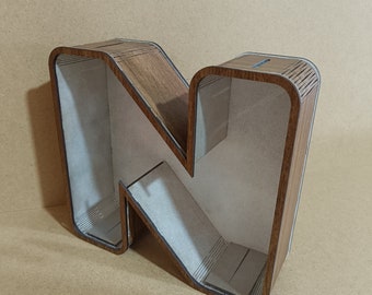 3d letters with round corners   - N -