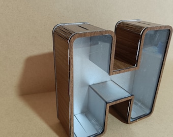 3d letters with round corners   - H -