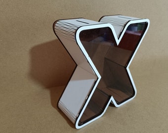 3d letters with round corners   - X -