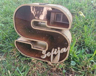 3d letters with round corners   - S -