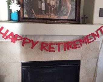 Happy Retirement Banner - Card Stock Retirement Party Decorations