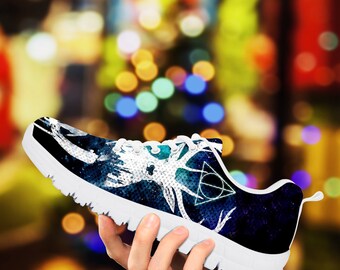 Harry potter, Harry potter shoes, Harry potter decor, Hogwarts sneakers, deathly hallows shoes, Harry potter sneakers, gryffindo.