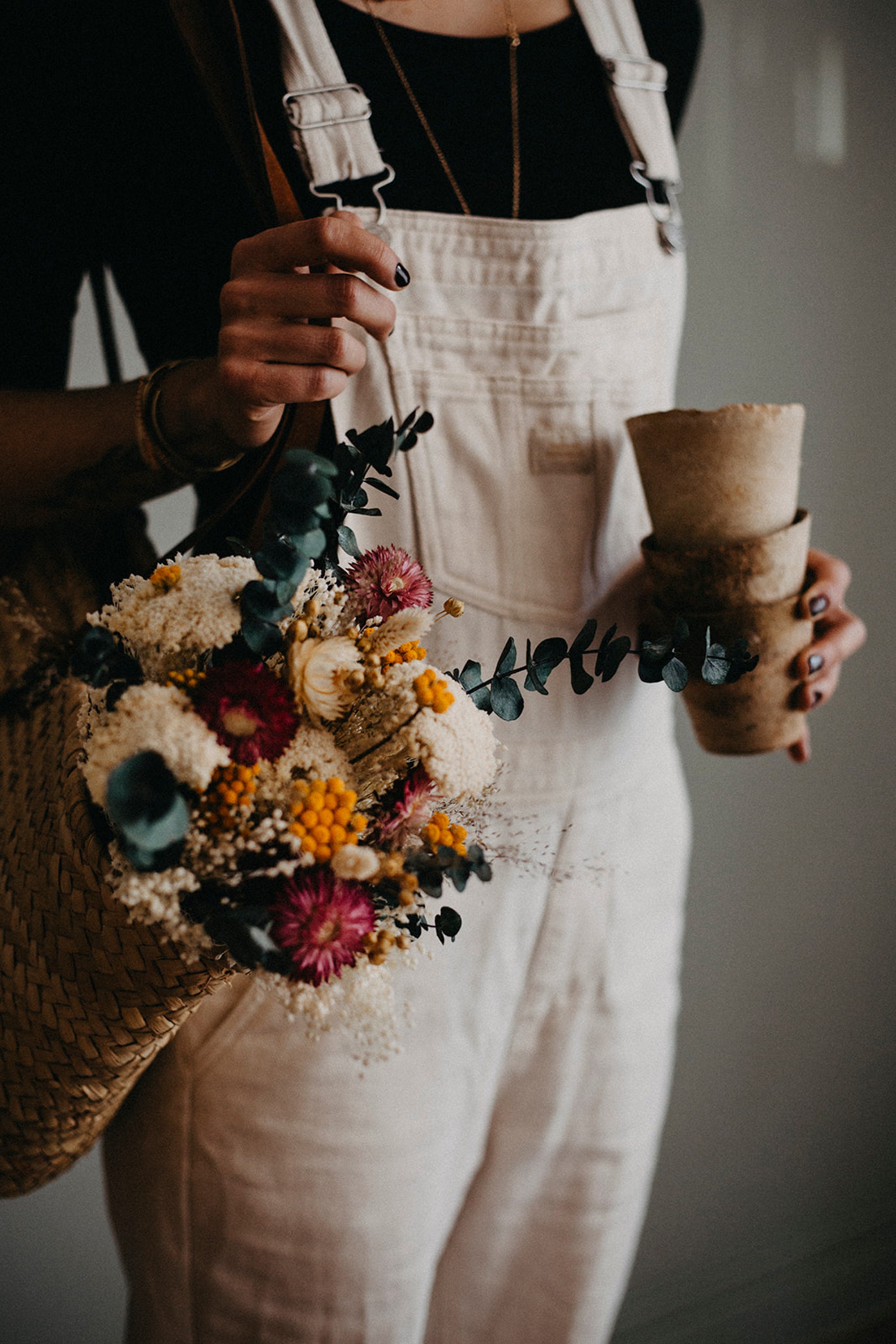 Bouquet de Fleurs Séchées Decoration Bohème Idée Cadeau Femme Maman Maison Hygge Eco Friendly Respon