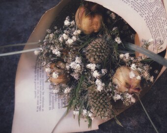 Petit bouquet de fleurs séchées mariage décoration demoiselle d'honneur bohème vintage