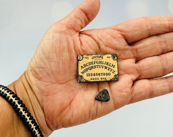 Miniature handmade Wood Ouija Board.