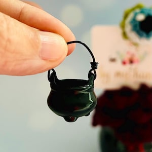Miniature Cauldron | Witchy Halloween Decor | Resin Tiny Cauldron