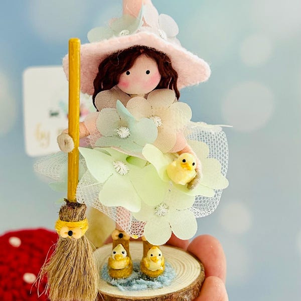 Handcrafted Whimsical Witch Gift • Duck Boots Witch • One of a Kind
