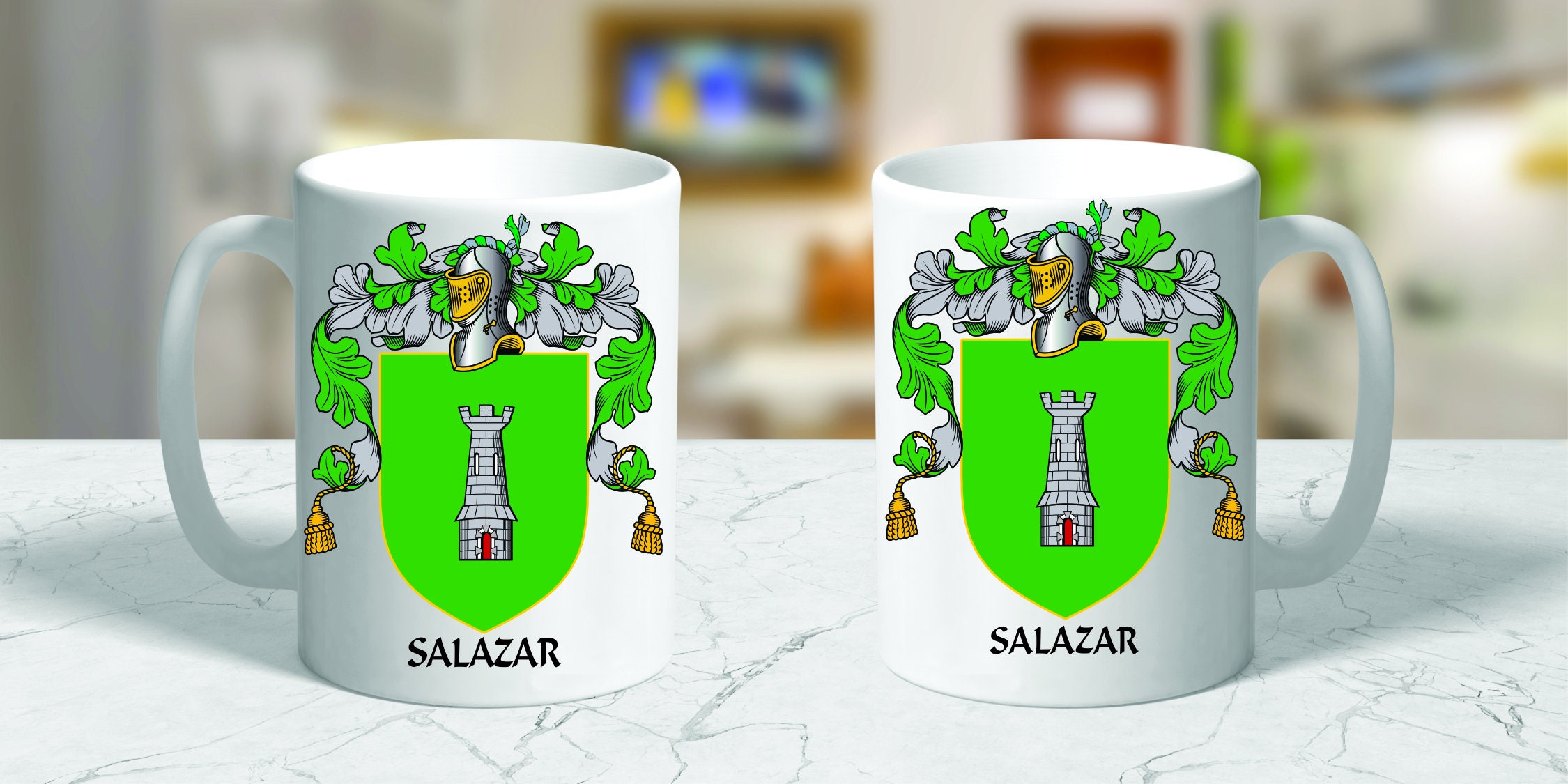 HERALDRY COAT of ARMS Salazar Family Crest Ceramic Mug 11 - Etsy