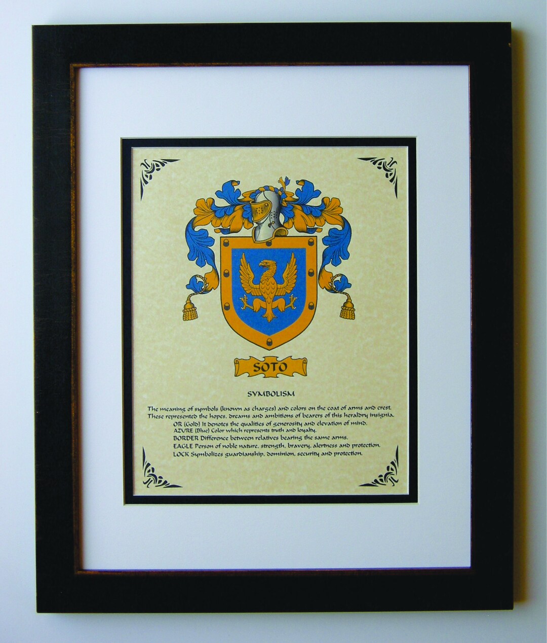 Buy HERALDRY COAT of ARMS Soto Family Crest Framed Online in India Etsy