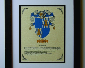 HERALDRY COAT of ARMS ~ Delgado Family Crest ~ Framed