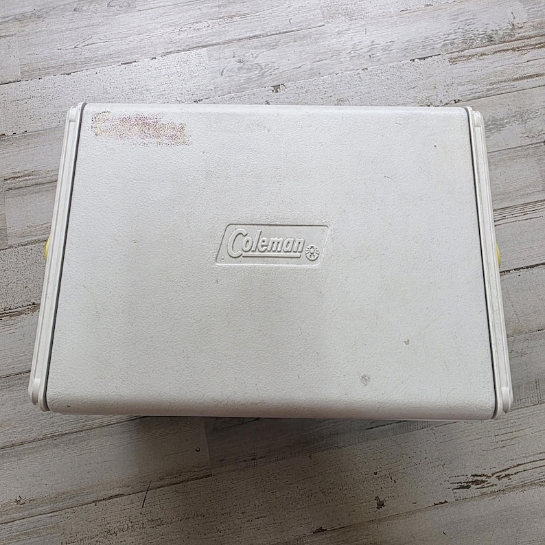 Vintage Coleman Mini Cooler Flip Deckel Personal 5205 6er Pack Bier Lunchbox Tailgate Bild 2