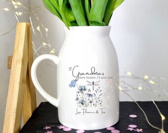 Personalised Nanny Vase Mothers Day Gift, Nanny dragonfly Vase Gift, Nanny Gifts, Mother's Day Flowers Vase, Gift For Mom, Gift For Grandma