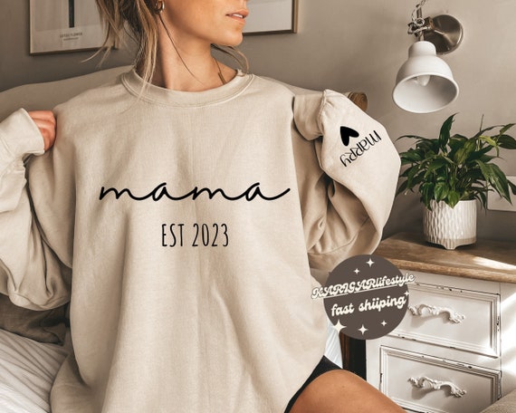 Personalized Mama Sweatshirt With Kids Names. Mam… - image 1