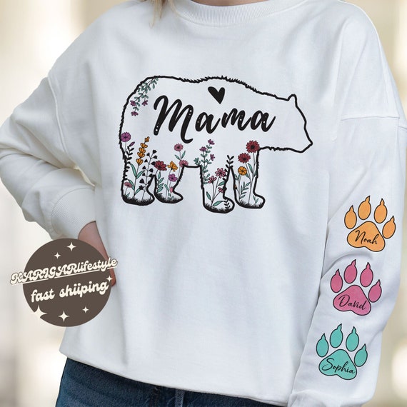 Personalized Mama Bear Sweatshirt,Custom Mama Bear