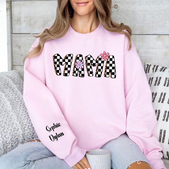 Custom Photo Mama Sweatshirt with   Names on Slee… - image 4