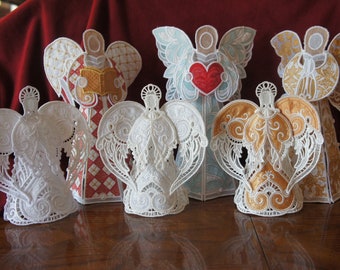 Angels, Christmas Angel,  Free Standing Lace, Homemade, Angel Tree Topper,