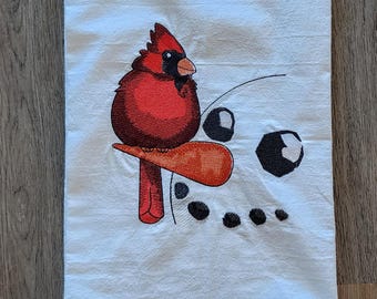 Embroidered Christmas Kitchen Towel: Santa, Angel, Snowman