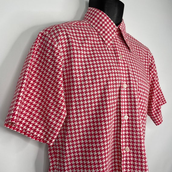 Vintage 60s Stratton Red White Houndstooth Short … - image 4
