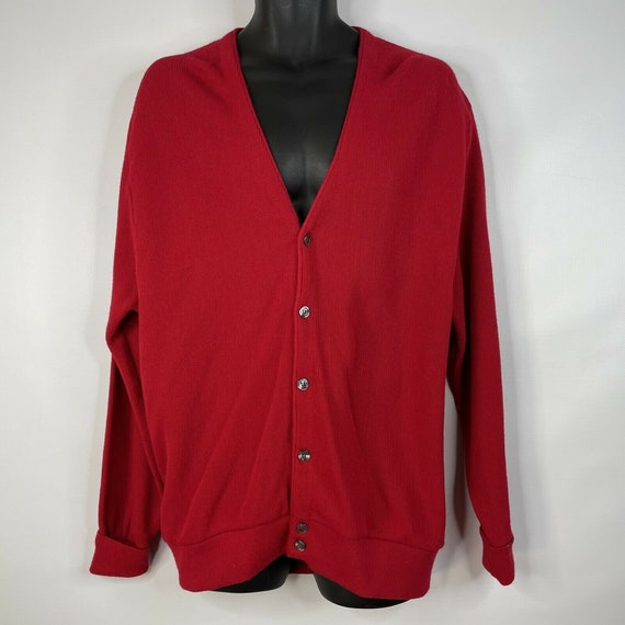 Vintage 80s Cypress Links Red Cardigan Sweater Si… - image 1