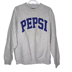 Sudadera vintage Y2K Jansport Pepsi Varsity Spell Out gris jaspeado, talla L