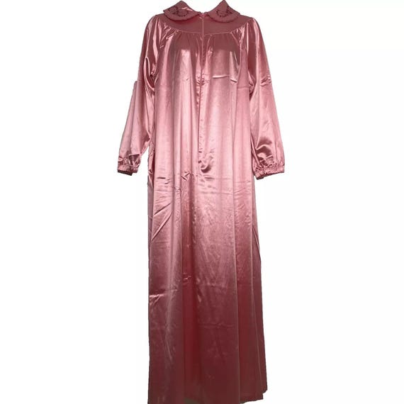 Vintage 80s Julie Girl Pink Satin 3/4 Zip Dressing Gown Housecoat Robe Size  M - Etsy