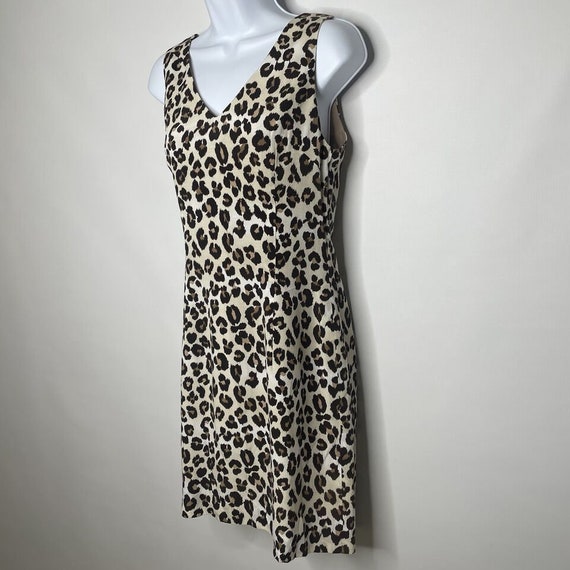 Vintage 90s Nicole Miller Leopard Print Rayon Min… - image 7