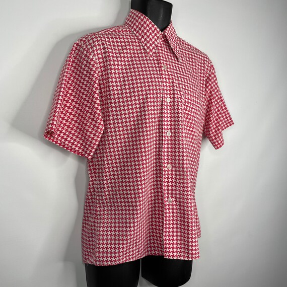 Vintage 60s Stratton Red White Houndstooth Short … - image 3