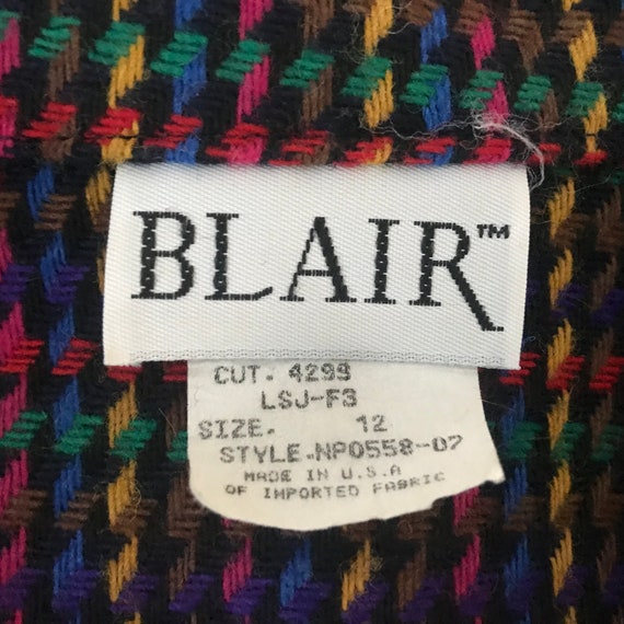 Vintage 80s Blair Single Breasted Rainbow Houndst… - image 9