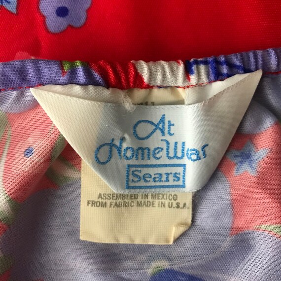 Vintage 70s Sears At Home Wear Orange Red Purple … - image 8