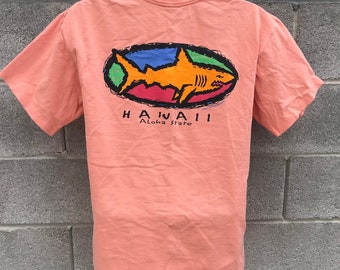 Vintage T-Shirt  Brudda Shark  Hawaii  Travel  Vacation Cartoon Shark Graphic  Animal  Big Print  80s  90s  Streetwear