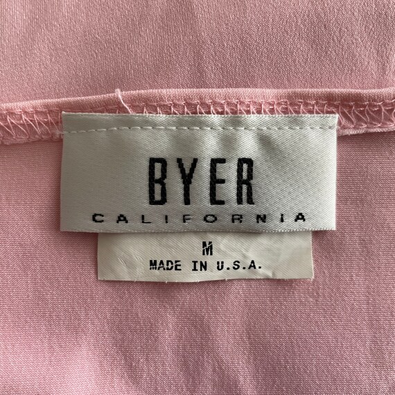 Vintage 90s/Y2K Byer Shirred Baby Pink Chiffon Ov… - image 8