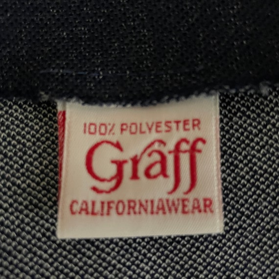 Vintage 70s Graff Blue Denim Look Polyester Knit … - image 10