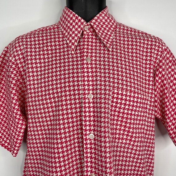 Vintage 60s Stratton Red White Houndstooth Short … - image 2