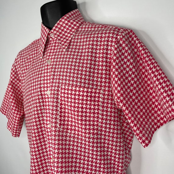 Vintage 60s Stratton Red White Houndstooth Short … - image 7