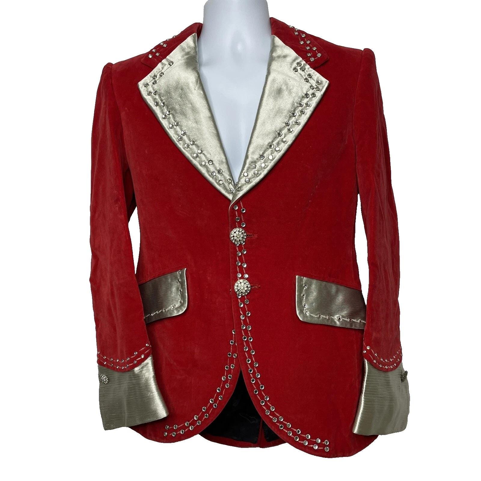 Vintage Originations Harvey Krantz Blazer Jacket Size M Red Velvet