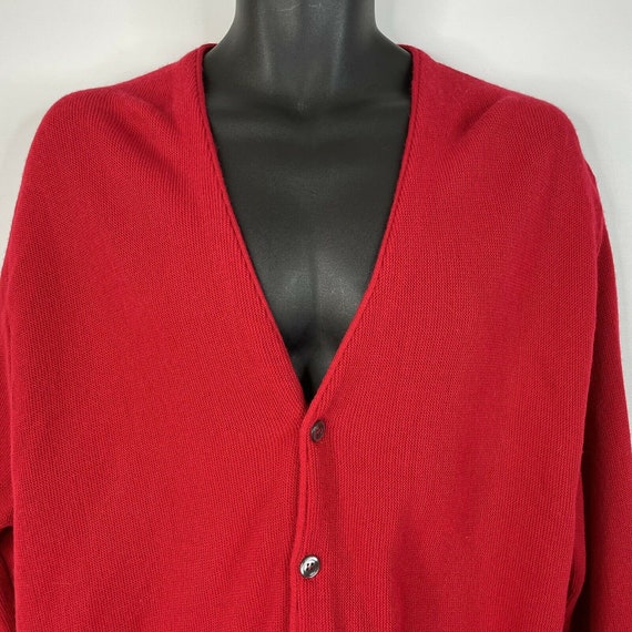 Vintage 80s Cypress Links Red Cardigan Sweater Si… - image 2